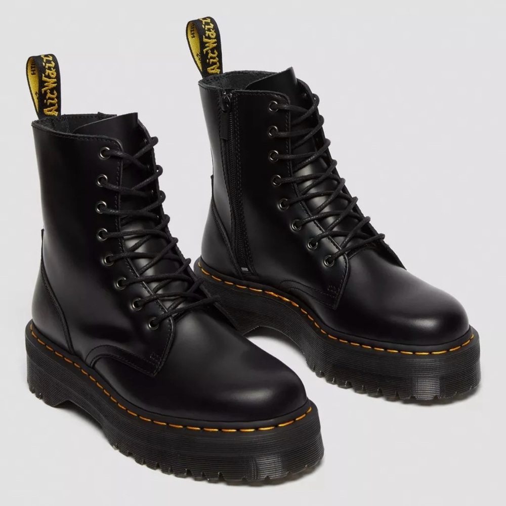Dr. Martens Jadon Boot Smooth Leather Platforms in Black